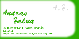 andras halma business card